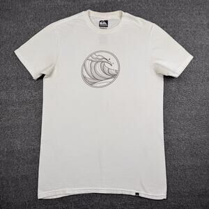 Quiksilver T-Shirt Men's Medium White Beach Surf Skate Art‎ Graffiti Y2K